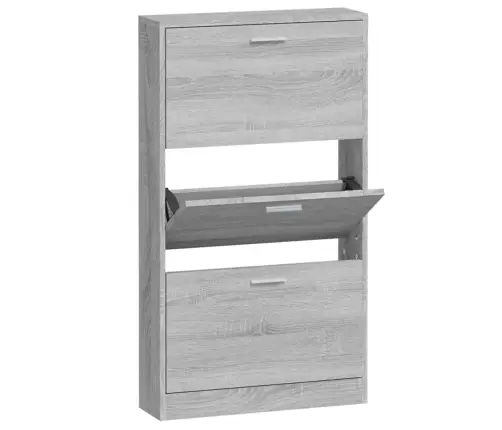 Apavu Plaukts, Pelēcīga Ozolkoka,59X17X108 Cm,Inženierijas Koks Vidaxl