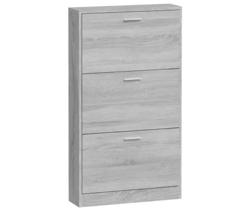 Apavu Plaukts, Pelēcīga Ozolkoka,59X17X108 Cm,Inženierijas Koks Vidaxl