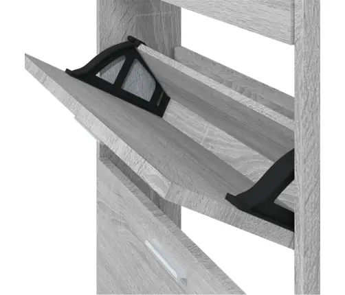 Apavu Plaukts, Pelēcīga Ozolkoka,59X17X108 Cm,Inženierijas Koks Vidaxl