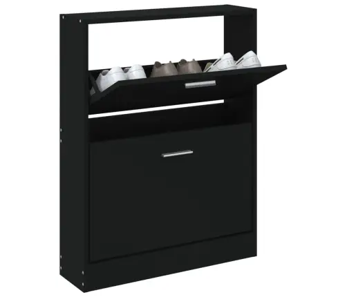 Jalatsikapp, Must, 59 X 17 X 81 cm Tehispuit