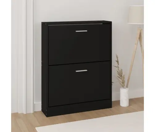 Jalatsikapp, Must, 59 X 17 X 81 cm Tehispuit