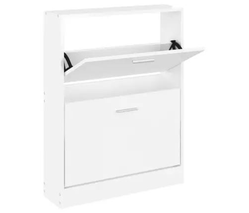 Apavu Skapītis, Spīdīgi Balts, 59X17X81 Cm, Inženierijas Koks Vidaxl