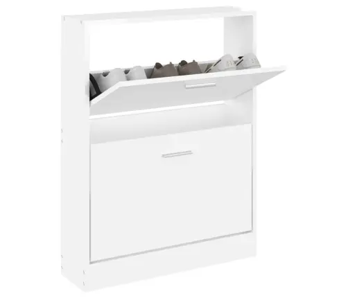 Apavu Skapītis, Spīdīgi Balts, 59X17X81 Cm, Inženierijas Koks Vidaxl