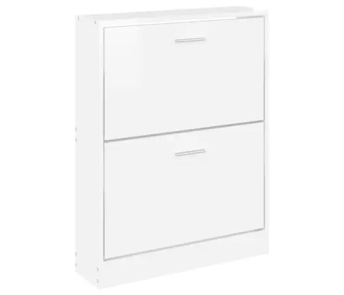 Apavu Skapītis, Spīdīgi Balts, 59X17X81 Cm, Inženierijas Koks Vidaxl