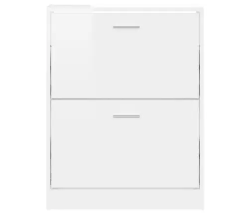 Apavu Skapītis, Spīdīgi Balts, 59X17X81 Cm, Inženierijas Koks Vidaxl