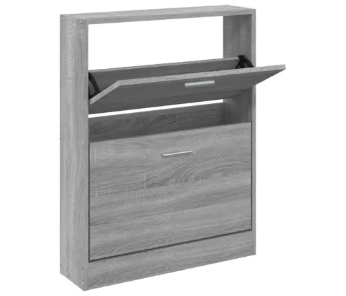 Apavu Plaukts, Pelēcīga Ozolkoka,59X17X81 Cm,Inženierijas Koks Vidaxl