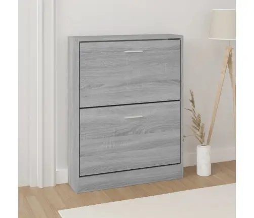 Apavu Plaukts, Pelēcīga Ozolkoka,59X17X81 Cm,Inženierijas Koks Vidaxl