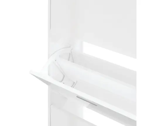 Apavu Skapītis, Spīdīgi Balts, 63X24X147 Cm, Inženierijas Koks Vidaxl