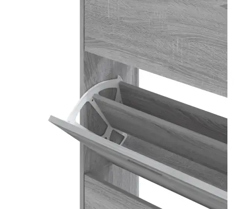 Apavu Plaukts, Pelēcīga Ozolkoka,63X24X147 Cm,Inženierijas Koks Vidaxl