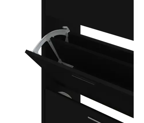 Apavu Plaukts, Melns, 63X24X103 Cm, Inženierijas Koks Vidaxl