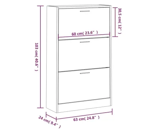 Apavu Plaukts, Melns, 63X24X103 Cm, Inženierijas Koks Vidaxl