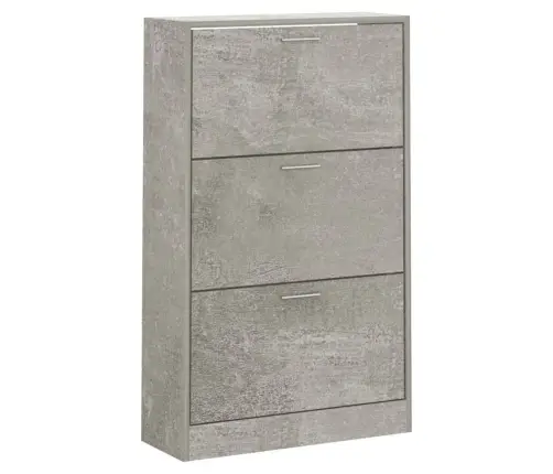 Apavu Plaukts, Betona Pelēks, 63X24X103 Cm, Inženierijas Koks Vidaxl