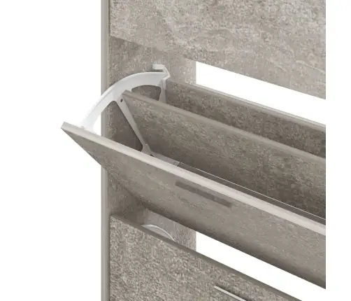 Apavu Plaukts, Betona Pelēks, 63X24X103 Cm, Inženierijas Koks Vidaxl