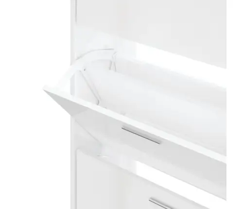 Apavu Skapītis, Spīdīgi Balts, 63X24X103 Cm, Inženierijas Koks Vidaxl