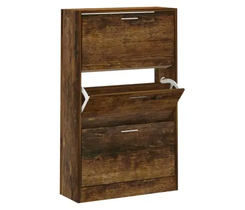 Apavu Plaukts, Dūmakains Ozols, 63X24X103 Cm, Inženierijas Koks Vidaxl