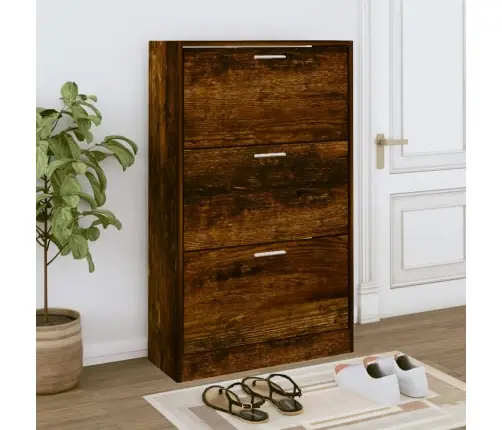 Apavu Plaukts, Dūmakains Ozols, 63X24X103 Cm, Inženierijas Koks Vidaxl