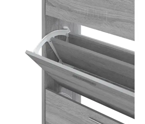 Spintelė Batams, Pilka Ąžuolo, 63X24X103cm Apdirbta Mediena