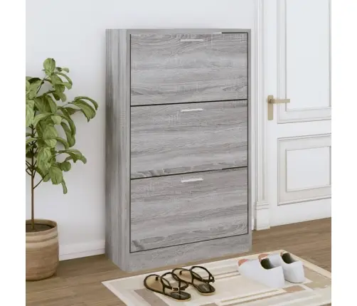 Spintelė Batams, Pilka Ąžuolo, 63X24X103cm Apdirbta Mediena