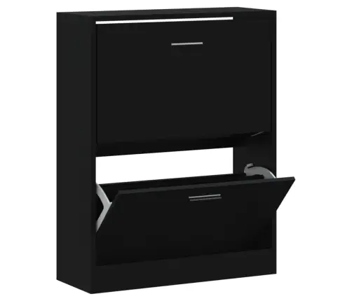 Jalatsikapp, Must, 63 X 24 X 81 cm Tehispuit