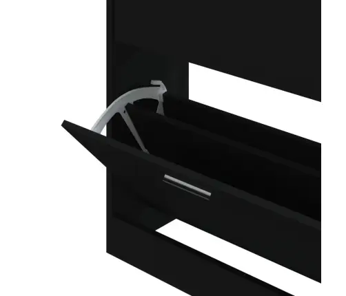 Jalatsikapp, Must, 63 X 24 X 81 cm Tehispuit