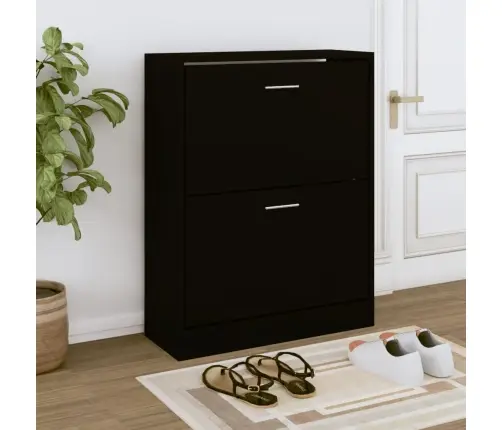 Jalatsikapp, Must, 63 X 24 X 81 cm Tehispuit