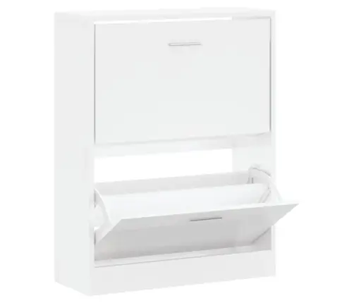 Apavu Skapītis, Spīdīgi Balts, 63X24X81 Cm, Inženierijas Koks Vidaxl