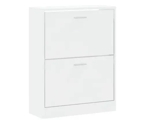 Apavu Skapītis, Spīdīgi Balts, 63X24X81 Cm, Inženierijas Koks Vidaxl