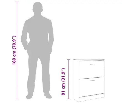 Apavu Skapītis, Spīdīgi Balts, 63X24X81 Cm, Inženierijas Koks Vidaxl