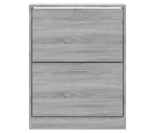 Apavu Plaukts, Pelēcīga Ozolkoka,63X24X81 Cm,Inženierijas Koks Vidaxl