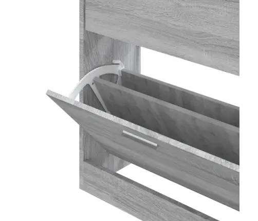 Apavu Plaukts, Pelēcīga Ozolkoka,63X24X81 Cm,Inženierijas Koks Vidaxl