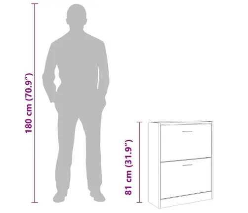 Apavu Plaukts, Pelēcīga Ozolkoka,63X24X81 Cm,Inženierijas Koks Vidaxl