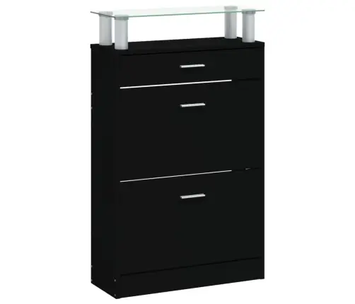 Spintelė Batams, Juodos Spalvos, 63X24X104cm Apdirbta Mediena