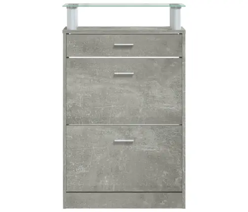 Apavu Plaukts, Betona Pelēks, 63X24X104 Cm, Inženierijas Koks Vidaxl