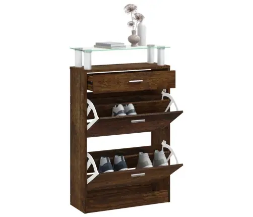 Apavu Plaukts, Ozolkoka Krāsa, 63X24X104 Cm, Inženierijas Koks Vidaxl