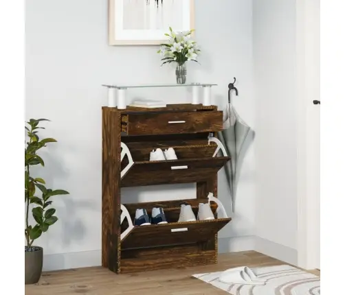 Apavu Plaukts, Ozolkoka Krāsa, 63X24X104 Cm, Inženierijas Koks Vidaxl