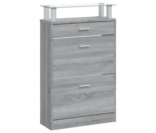 Apavu Plaukts, Pelēcīga Ozolkoka,63X24X104 Cm,Inženierijas Koks Vidaxl