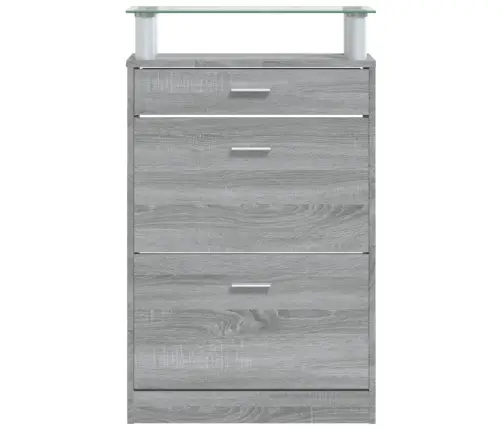 Apavu Plaukts, Pelēcīga Ozolkoka,63X24X104 Cm,Inženierijas Koks Vidaxl