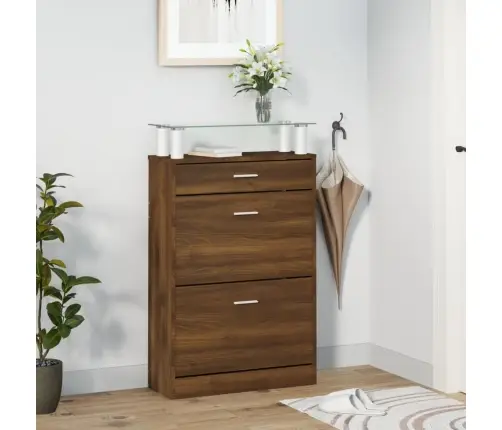 Spintelė Batams, Ruda Ąžuolo, 63X24X104cm Apdirbta Mediena