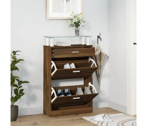 Spintelė Batams, Ruda Ąžuolo, 63X24X104cm Apdirbta Mediena