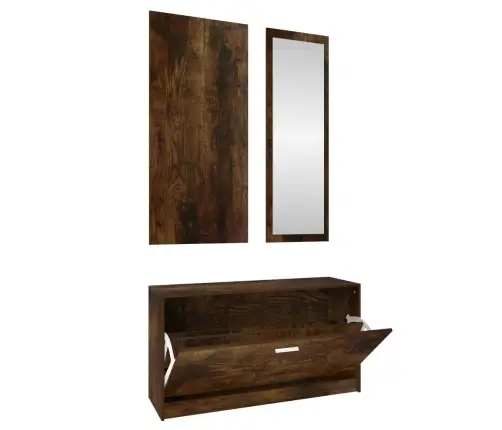 Apavu Skapīša Komplekts, Koka Krāsa, Inženierijas Koks Vidaxl