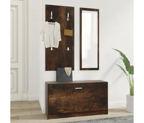 Apavu Skapīša Komplekts, Koka Krāsa, Inženierijas Koks Vidaxl