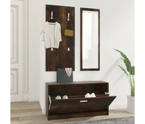 Apavu Skapīša Komplekts, Koka Krāsa, Inženierijas Koks Vidaxl