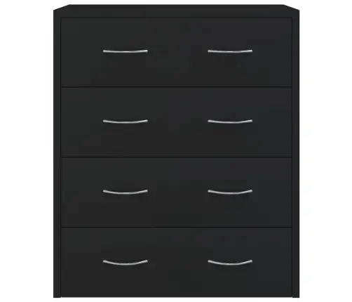 Šoninė Spintelė Su 4 Stalčiais, Juodos Spalvos, 60X30,5X71Cm Šoninė Spintelė Su 4 Stalčiais, Juodos Spalvos, 60X30,5X71Cm