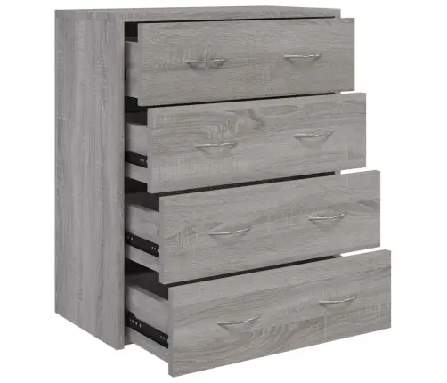 Kumode Ar 4 Atvilktnēm, 60X30,5X71 Cm, Pelēka Vidaxl