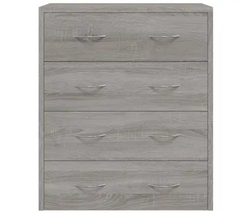 Kumode Ar 4 Atvilktnēm, 60X30,5X71 Cm, Pelēka Vidaxl