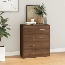 Kumode Ar 4 Atvilktnēm, 60X30,5X71 Cm, Brūna Ozolkoka Vidaxl