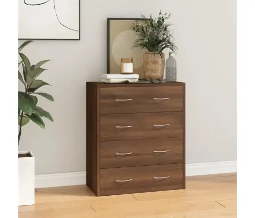 Šoninė Spintelė Su 4 Stalčiais, Ruda Ąžuolo, 60X30,5X71Cm