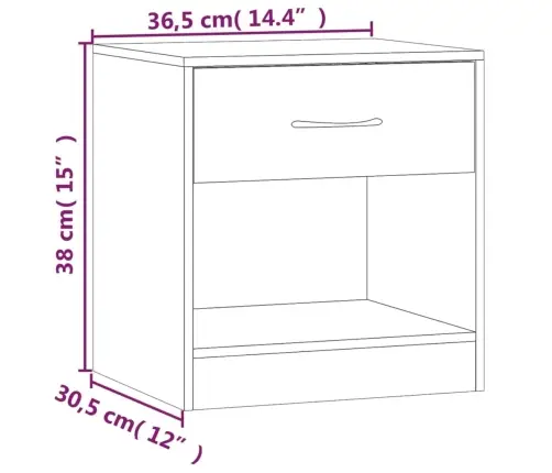 Naktsskapīši Ar Atvilktni, 2 Gab., Ozolkoka Krāsa Vidaxl