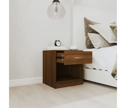 Naktsskapīši Ar Atvilktni, 2 Gab., Brūna Ozolkoka Krāsa Vidaxl