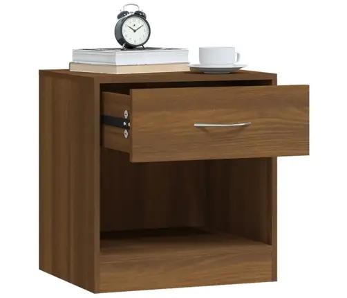 Naktsskapīši Ar Atvilktni, 2 Gab., Brūna Ozolkoka Krāsa Vidaxl